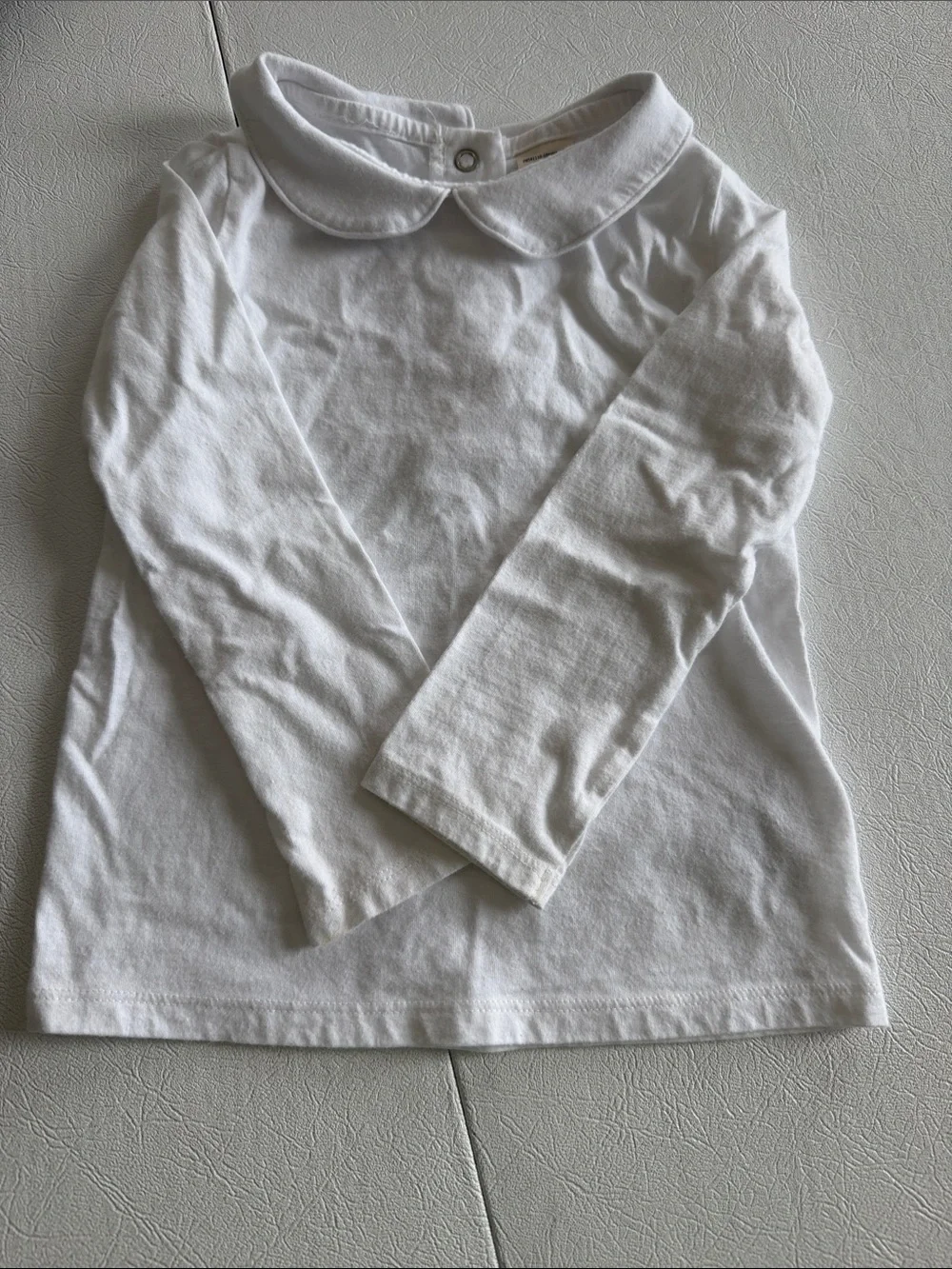 OshKosh B'gosh White Long-Sleeve Peter Pan Collar Tee